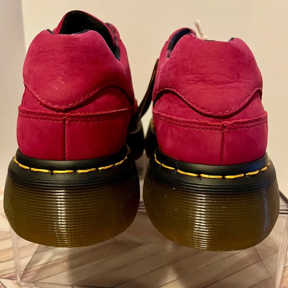 Dr Martens Buzz 5-Eye Milled Nubuck WP Shoes Fuchsia Pink Womens 8 Chunky Bex